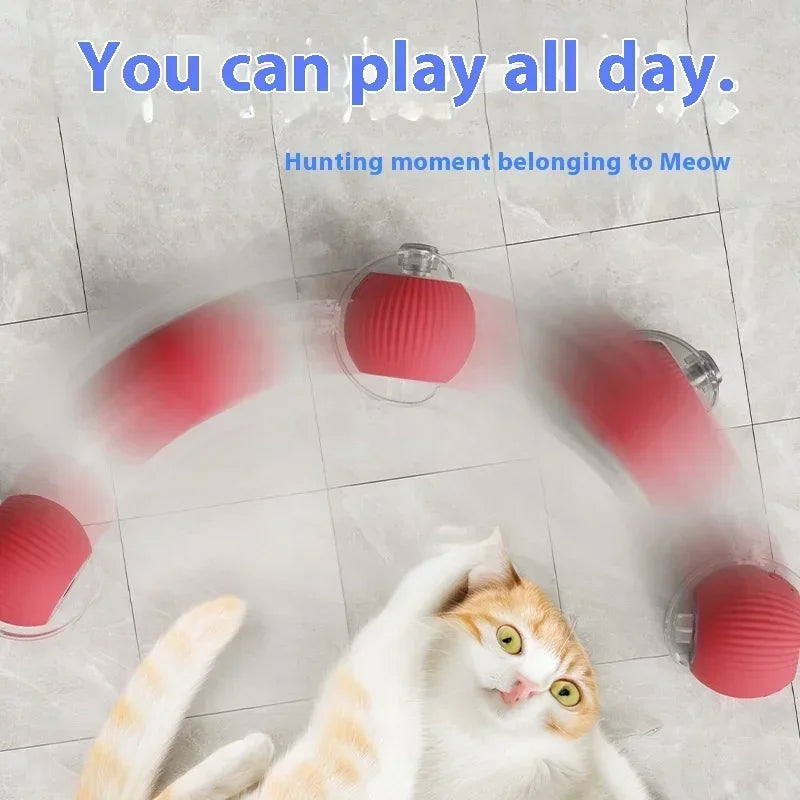 Smart Rechargeable Rolling Cat Toy with Faux Tail – Interactive Training Ball for Cats & Dogs