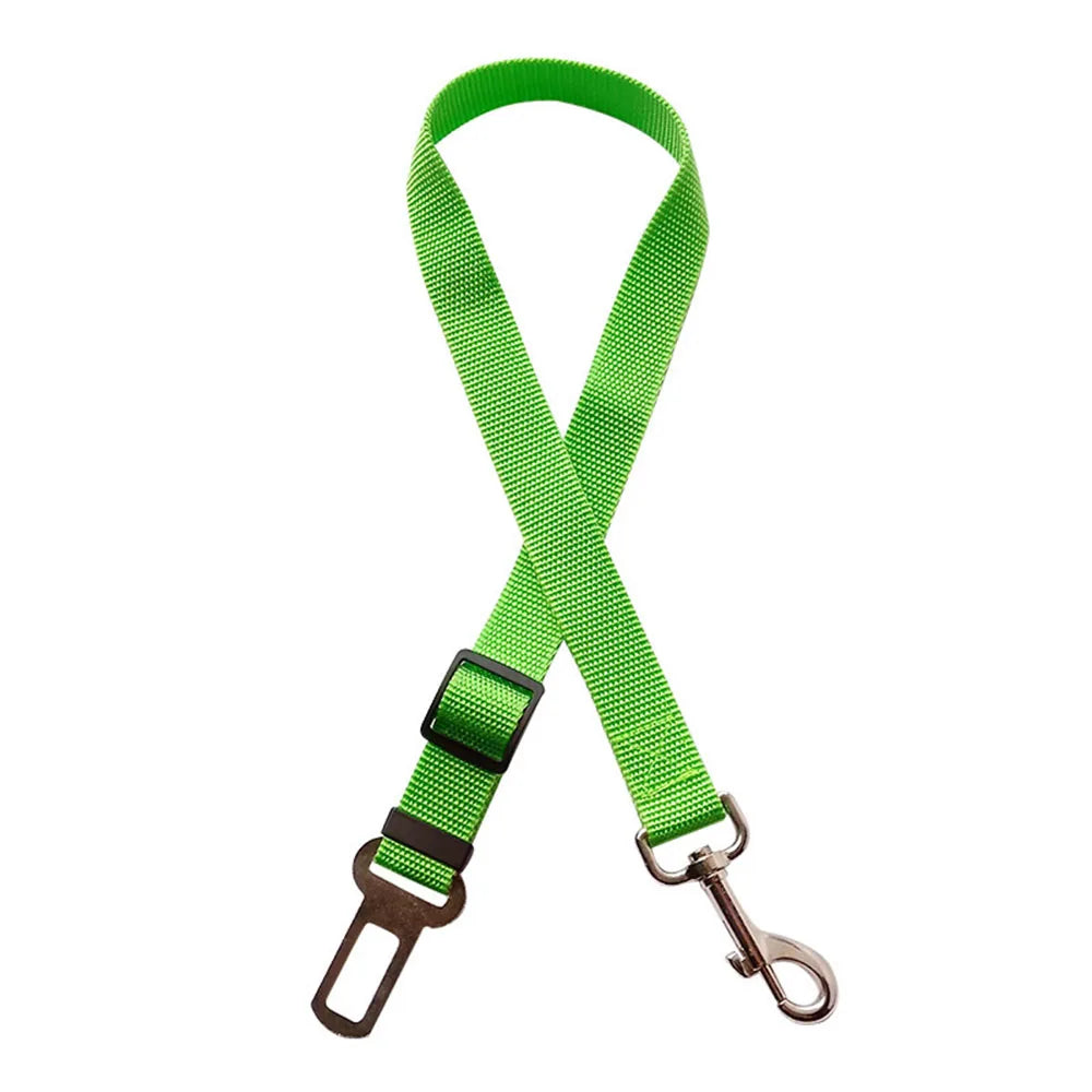Adjustable Dog Car Seat Belt Harness – Nylon Reflective Travel Accessory