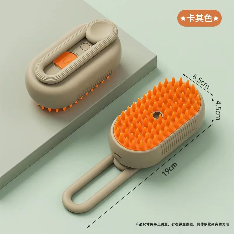 3-in-1 Electric Pet Grooming Brush: Steam, Massage & Shedding