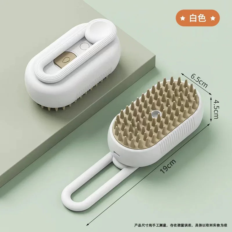 3-in-1 Electric Pet Grooming Brush: Steam, Massage & Shedding