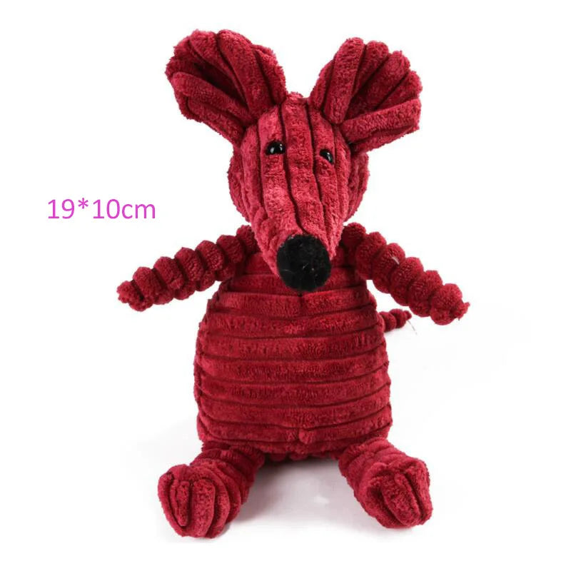 Plush Animal Dog Toy – Bite-Resistant Squeaky Corduroy Toy for Dogs