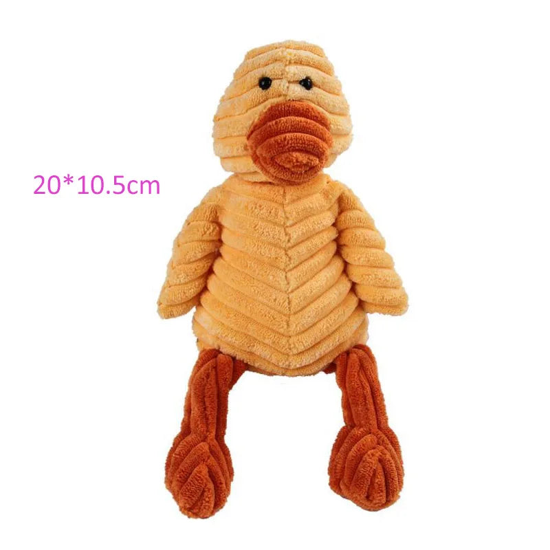 Plush Animal Dog Toy – Bite-Resistant Squeaky Corduroy Toy for Dogs