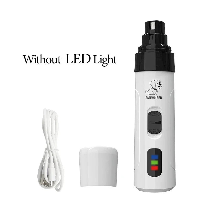 LED Electric Pet Nail Grinder – USB Rechargeable Grooming Tool