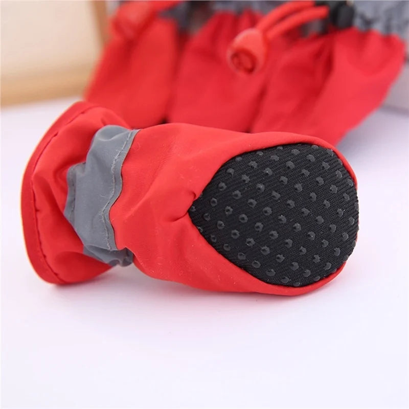 4pcs Waterproof Anti-Slip Puppy Boots - Winter Dog Footwear for Prewalkers