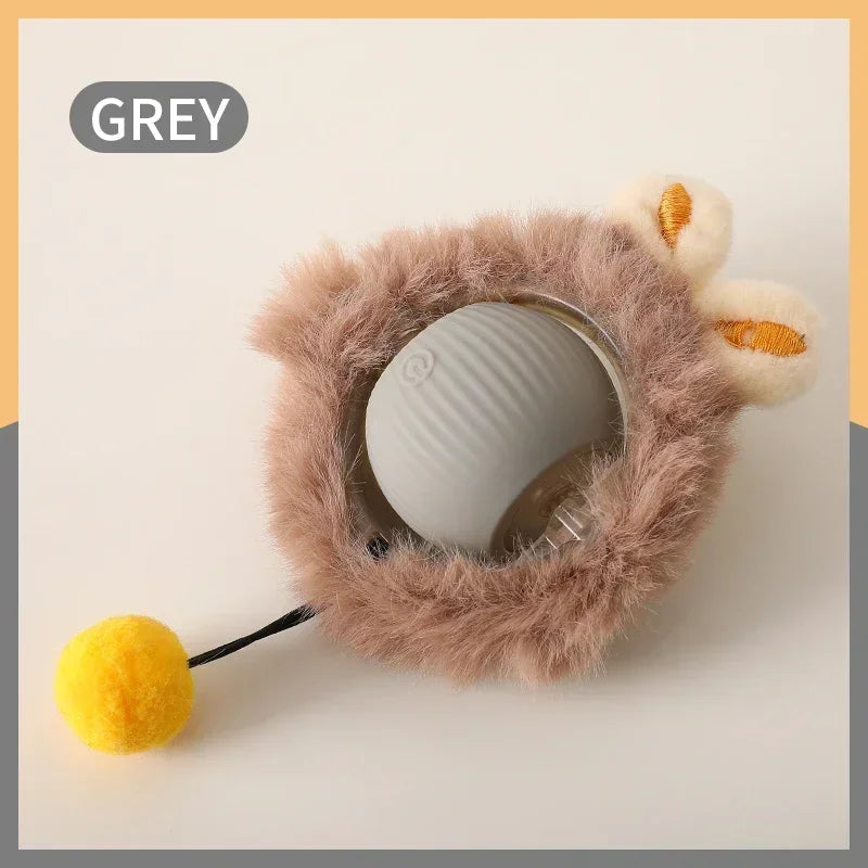 Smart Rechargeable Rolling Cat Toy with Faux Tail – Interactive Training Ball for Cats & Dogs