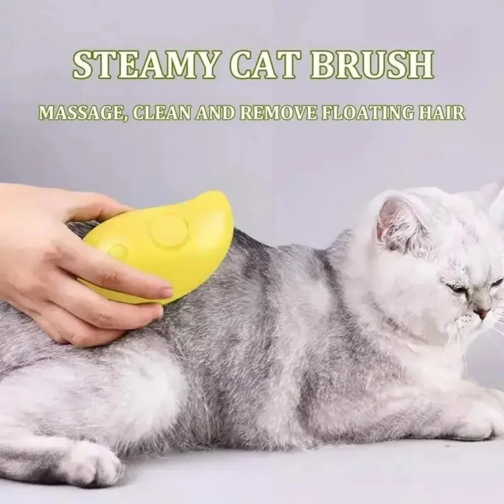 3-in-1 Electric Pet Grooming Brush: Steam, Massage & Shedding