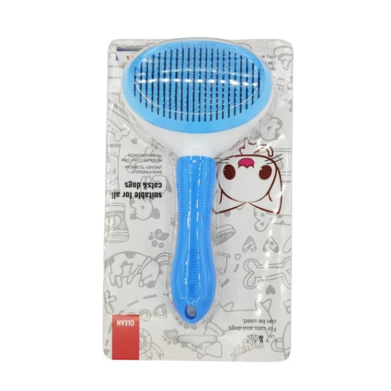 Self-Cleaning Pet Hair Removal Comb - Cat & Dog Grooming Brush
