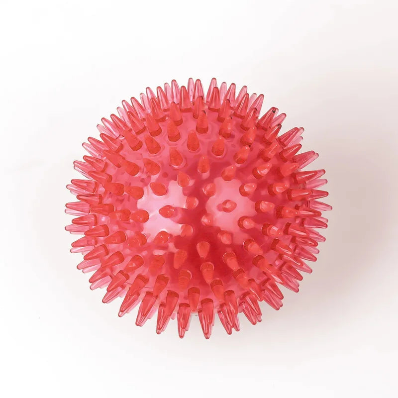 Pet Dog & Cat Squeaky Tooth Cleaning Ball - TPR Chew Toy for Puppies