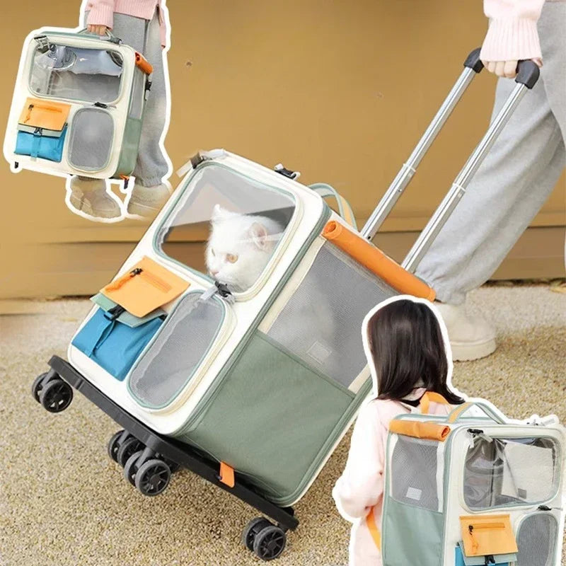 Pet Carrier Baggage Collapsible & Detachable Trolley Bag