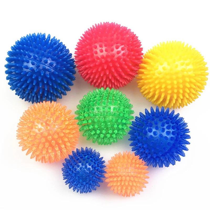 Pet Dog & Cat Squeaky Tooth Cleaning Ball - TPR Chew Toy for Puppies