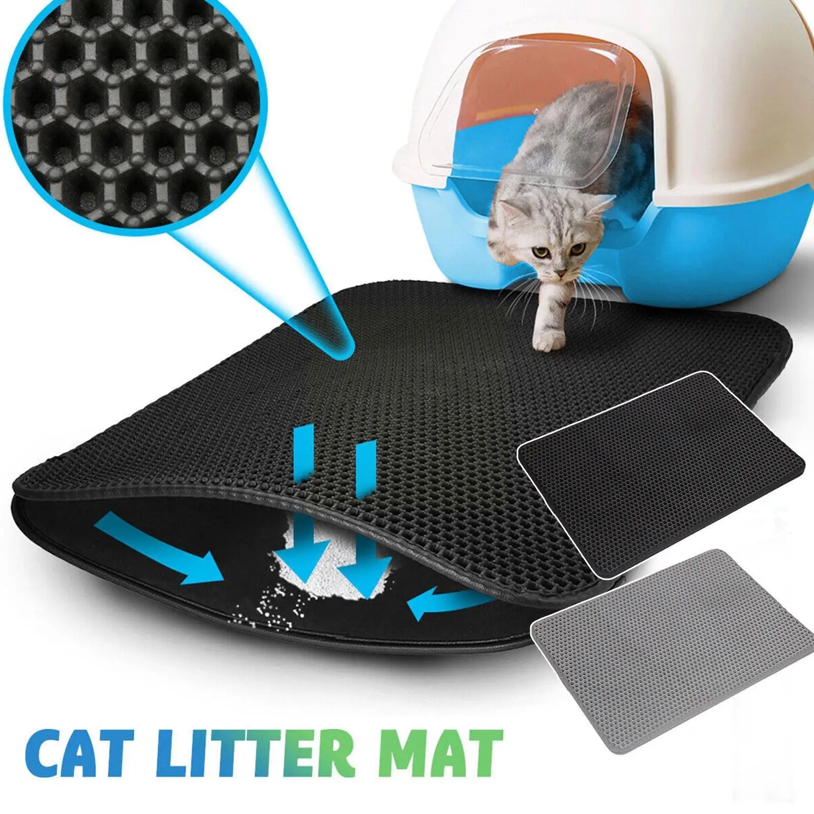 Double Layer Non-Slip Cat Litter Mat – Waterproof Pet Pad