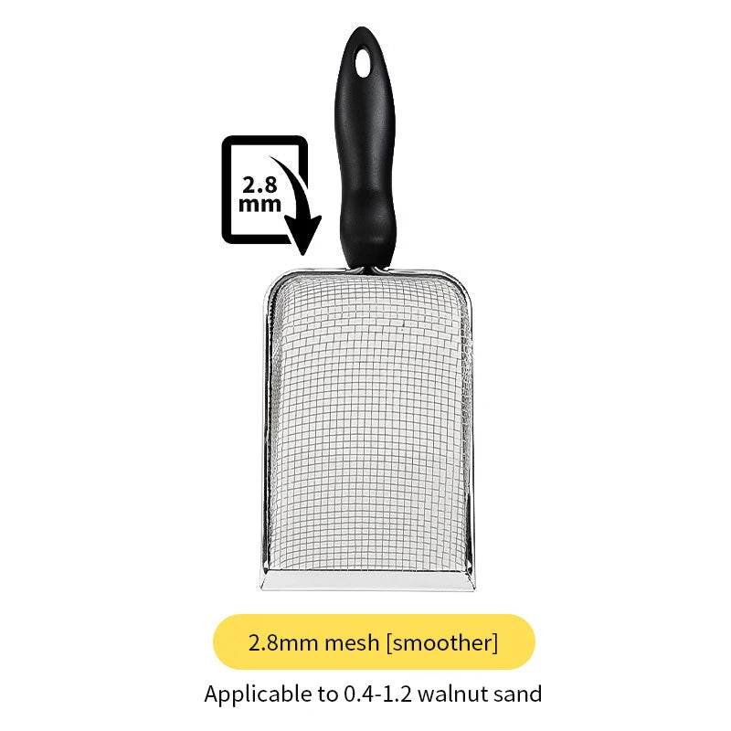 Stainless Steel Cat Litter & Sand Sifter – Fine Mesh Cleaning Scoop