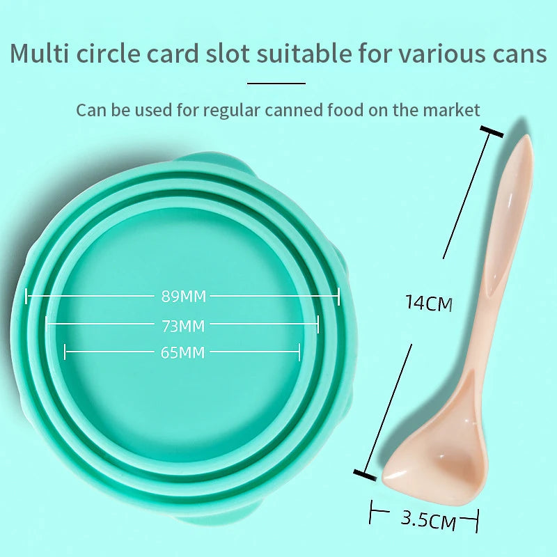 2-in-1 Portable Silicone Pet Food Sealer & Spoon Lid