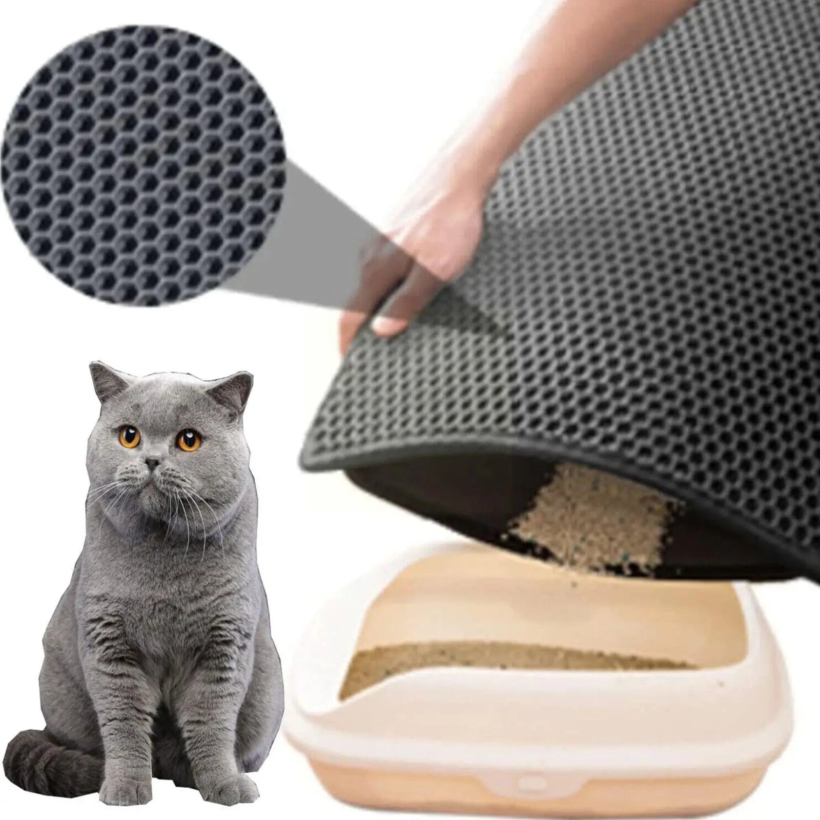 Double Layer Non-Slip Cat Litter Mat – Waterproof Pet Pad