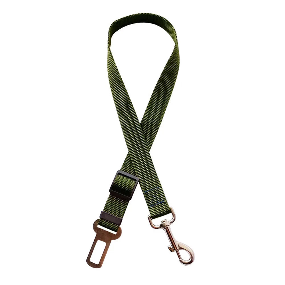 Adjustable Dog Car Seat Belt Harness – Nylon Reflective Travel Accessory