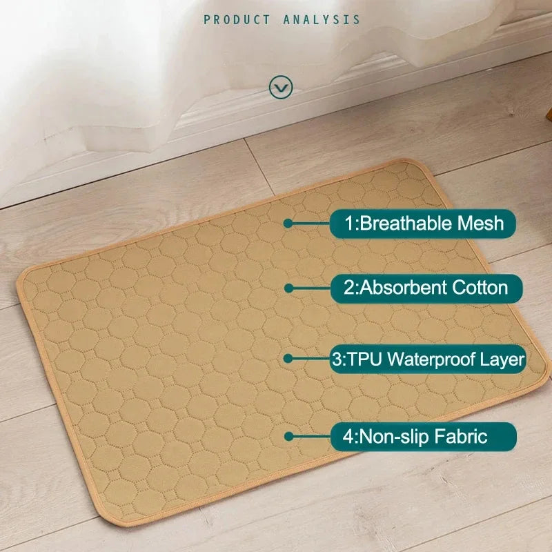 Washable Dog Pee Pads - Reusable, Non-Slip Training & Bed Mat
