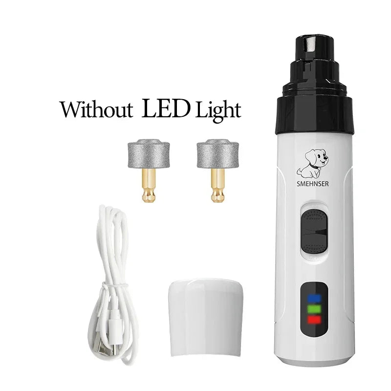 LED Electric Pet Nail Grinder – USB Rechargeable Grooming Tool
