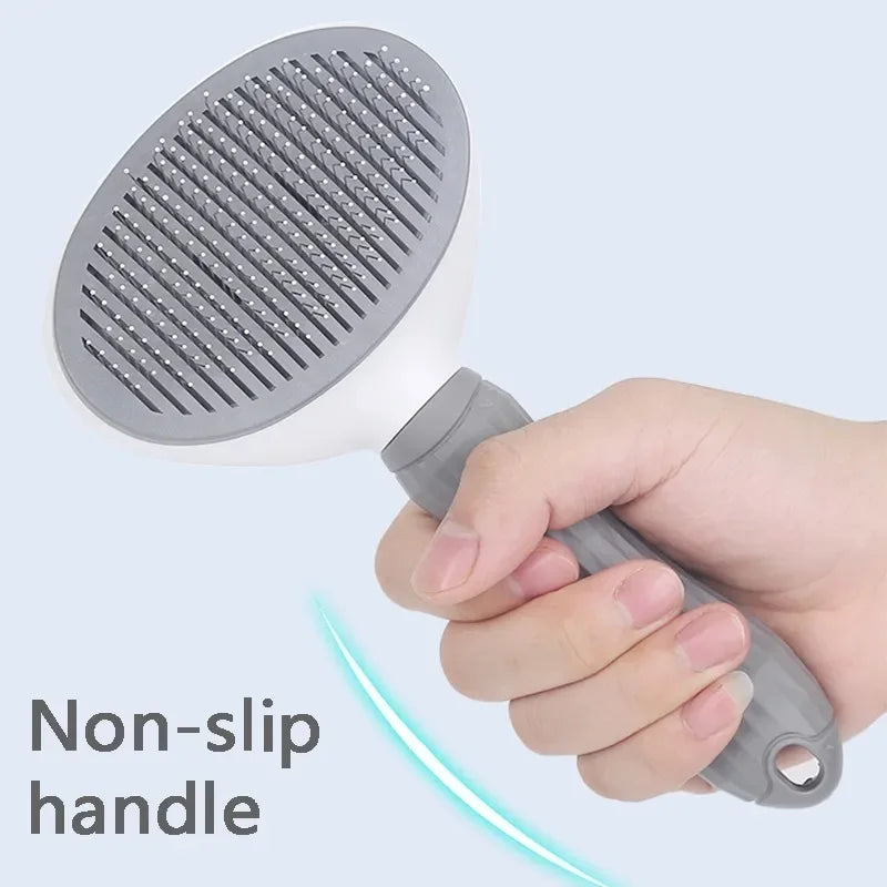 Self-Cleaning Pet Hair Removal Comb - Cat & Dog Grooming Brush