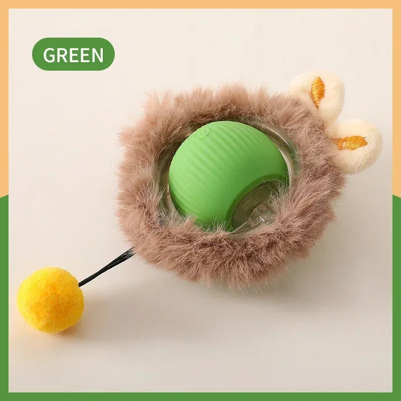 Smart Rechargeable Rolling Cat Toy with Faux Tail – Interactive Training Ball for Cats & Dogs