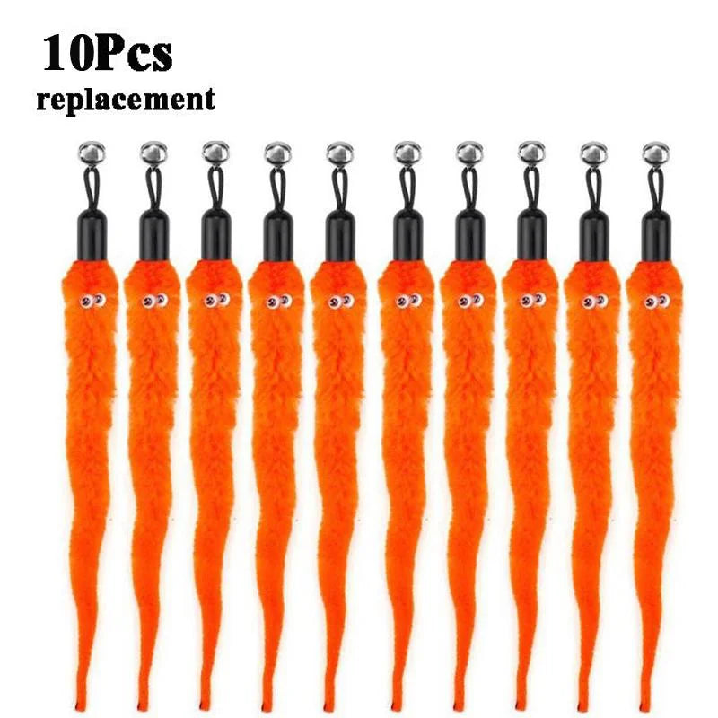 Plush Worm Cat Toy Replacement Heads - 5/6/10/11 Pcs