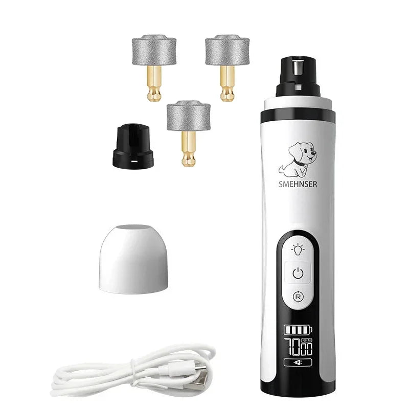 LED Electric Pet Nail Grinder – USB Rechargeable Grooming Tool