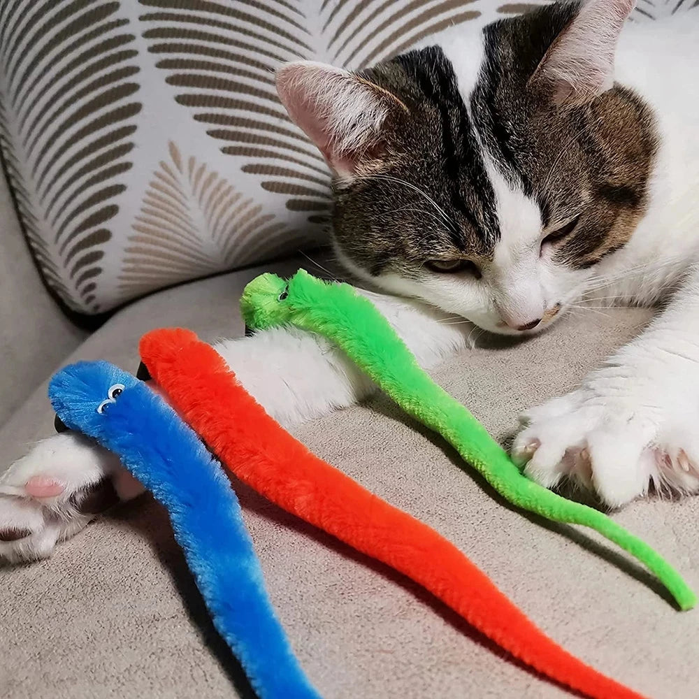 Plush Worm Cat Toy Replacement Heads - 5/6/10/11 Pcs