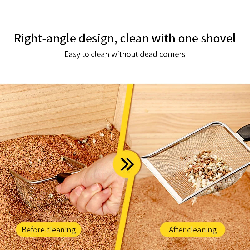 Stainless Steel Cat Litter & Sand Sifter – Fine Mesh Cleaning Scoop