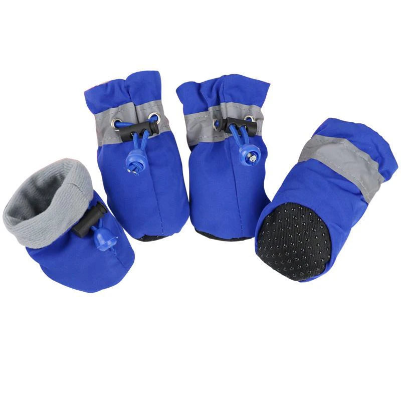 4pcs Waterproof Anti-Slip Puppy Boots - Winter Dog Footwear for Prewalkers