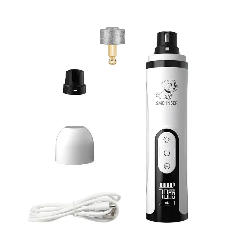 LED Electric Pet Nail Grinder – USB Rechargeable Grooming Tool