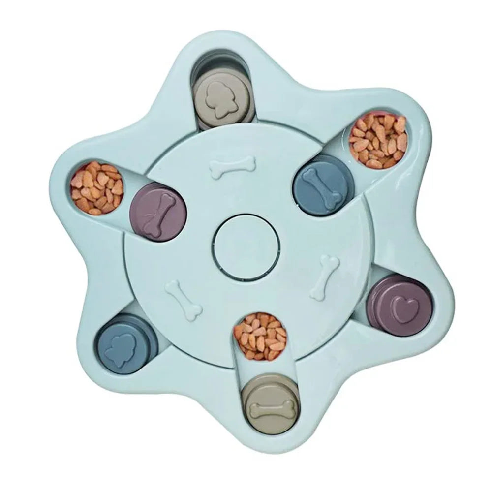 Dog Puzzle Slow Feeder - Interactive IQ Food Dispenser Bowl
