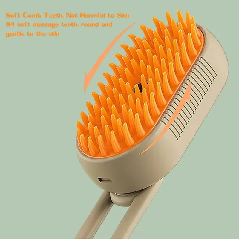 3-in-1 Electric Dog & Cat Brush with Steamer for Grooming & Massage