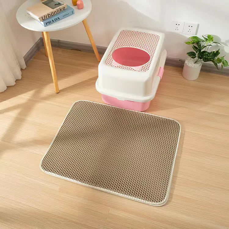 Double Layer Non-Slip Cat Litter Mat – Waterproof Pet Pad