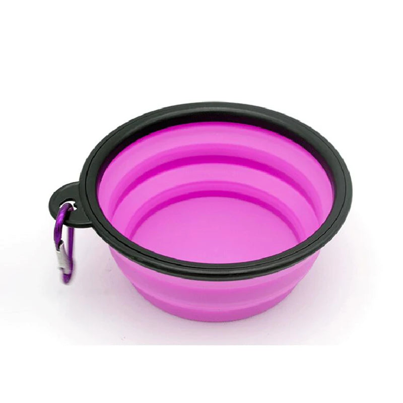 2-in-1 Portable Dog Feeder Bowl & Water Bottle with Carabiner – Travel Pet Dispenser