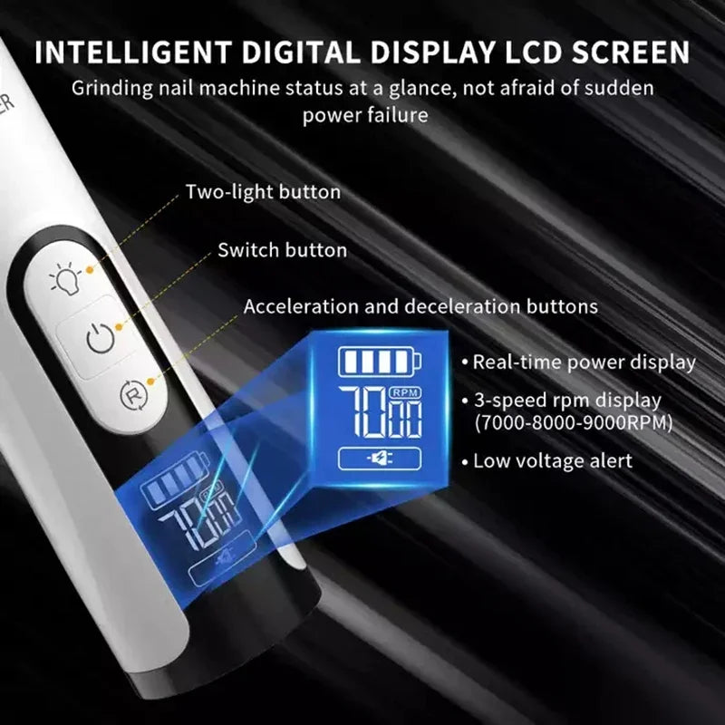 LED Electric Pet Nail Grinder – USB Rechargeable Grooming Tool