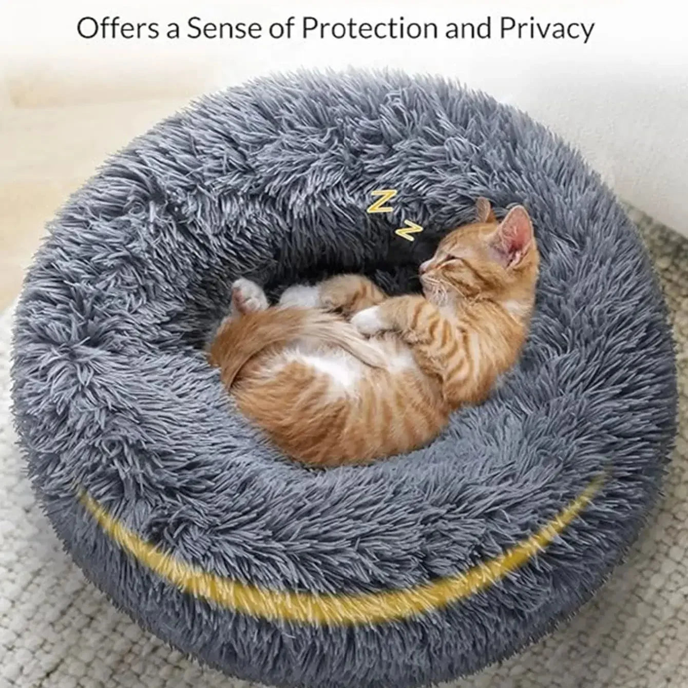 40-90cm Round Plush Pet Bed – Soft, Warm Dog & Cat House
