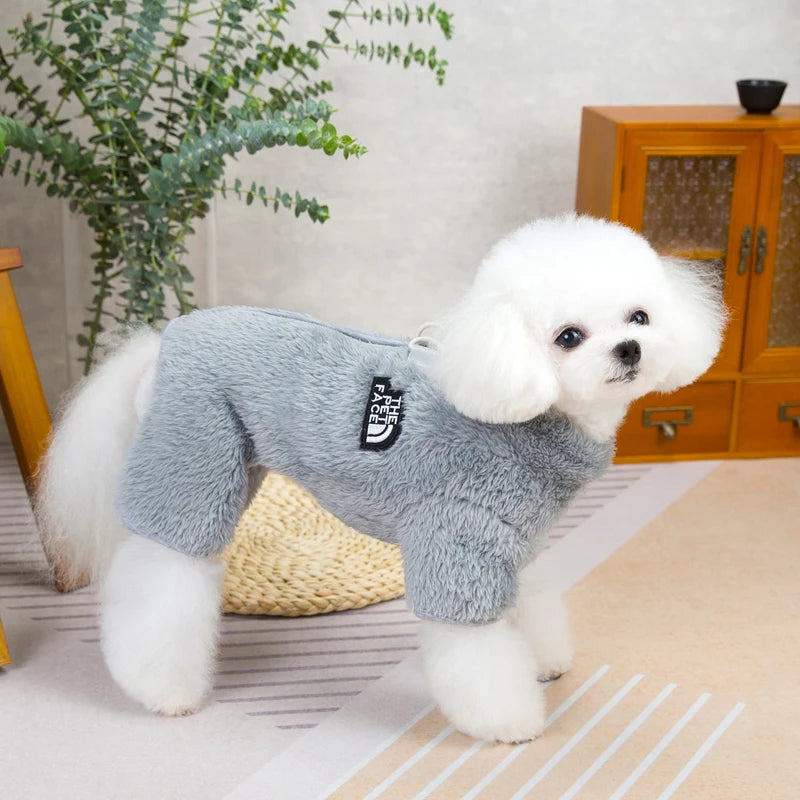 Winter Dog Jumpsuit Coat with Zipper - Warm Pet Jacket for Small Dogs & Cats