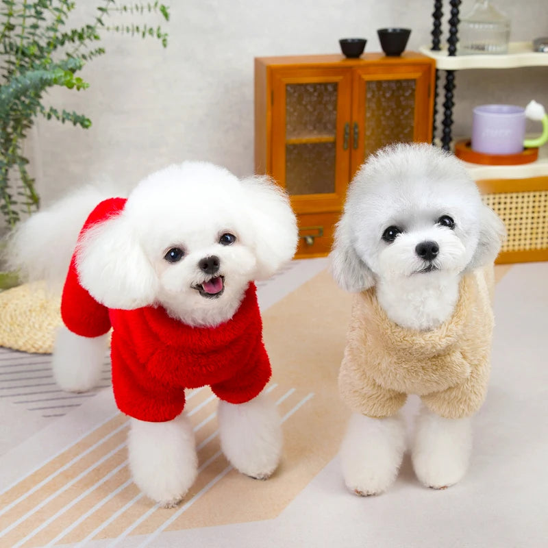 Winter Dog Jumpsuit Coat with Zipper - Warm Pet Jacket for Small Dogs & Cats